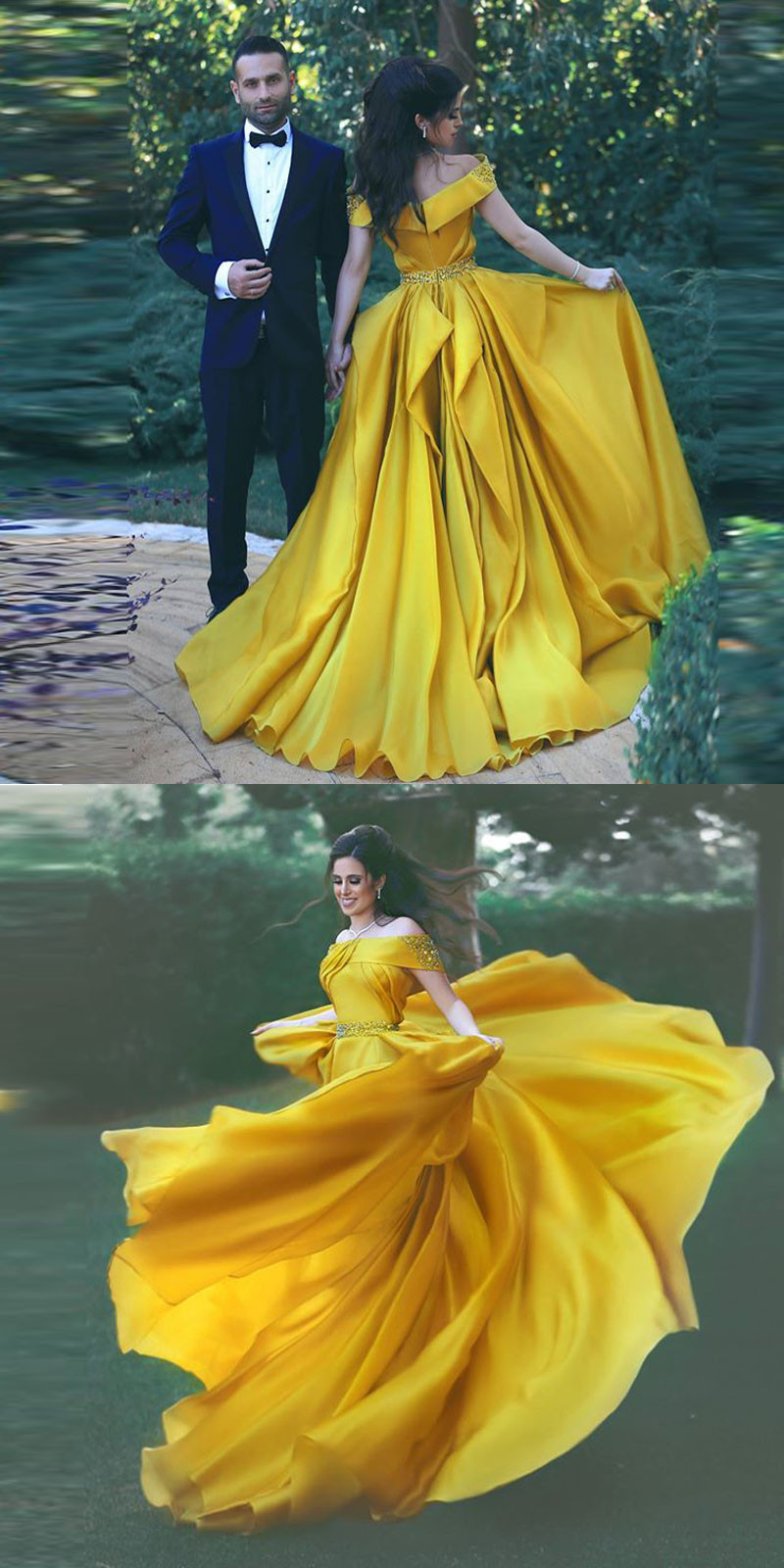 Yellow Prom Dresses with Straps 2018