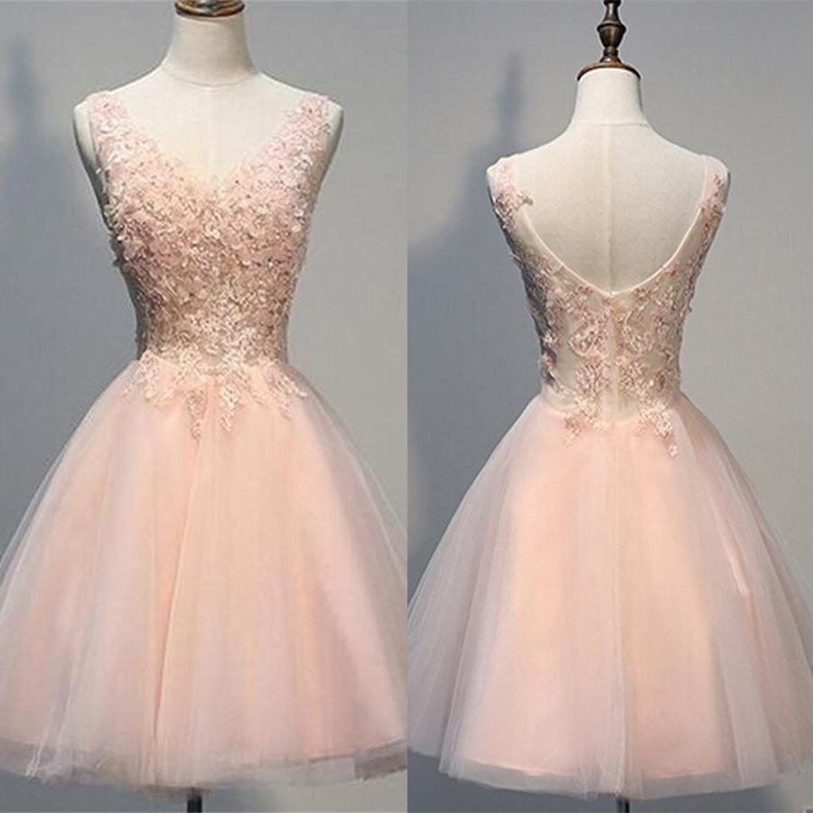 blush homecoming dress