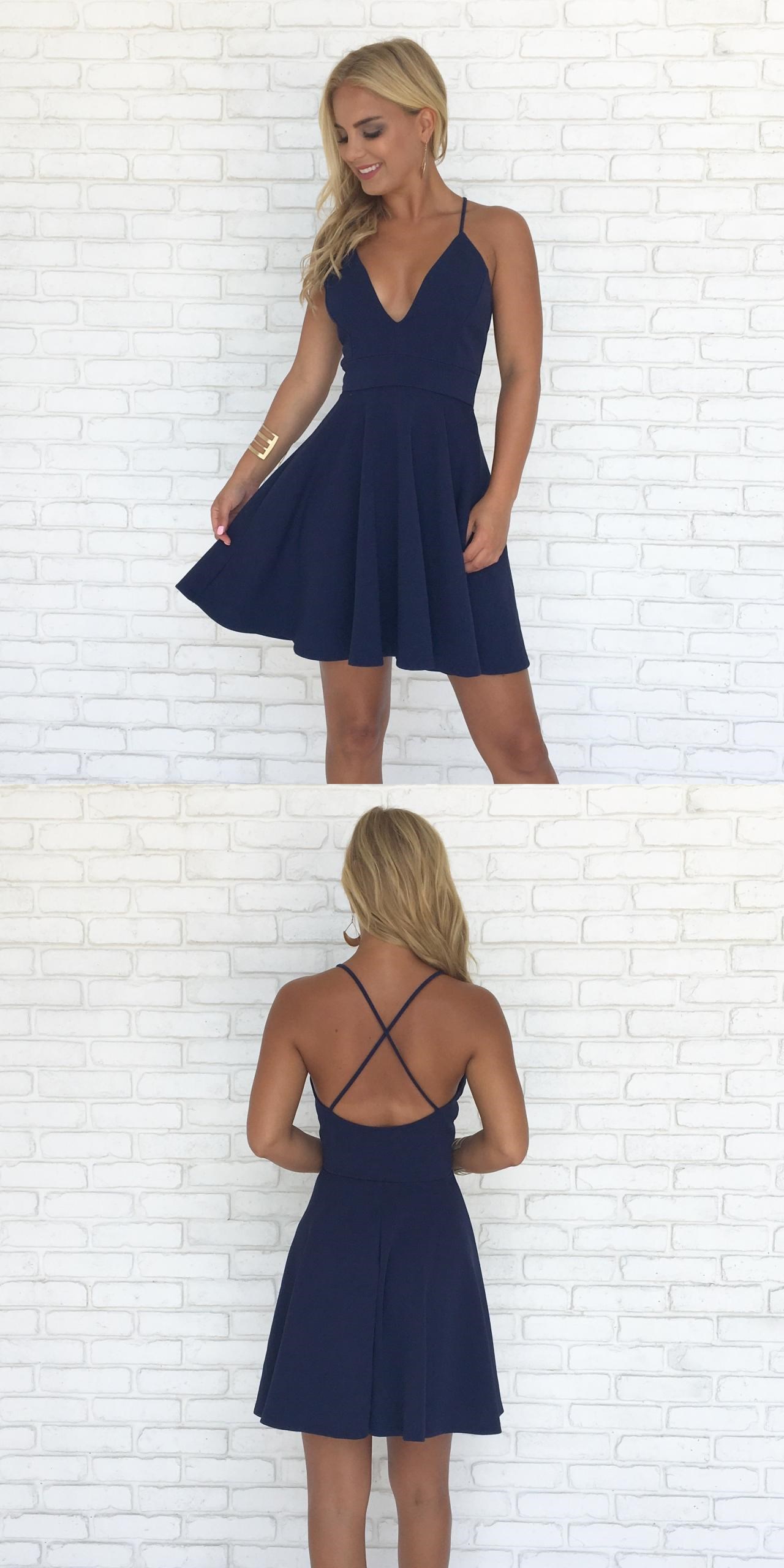 Navy Blue Short Dresses