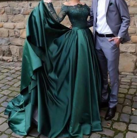 Emerald Green Long Sleeve Lace Dress