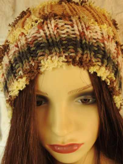 Knitted Women S Brown Multicoloured Winter Pom Pom Hat Free Shipping Sold By Dreams Of Avalon On Storenvy