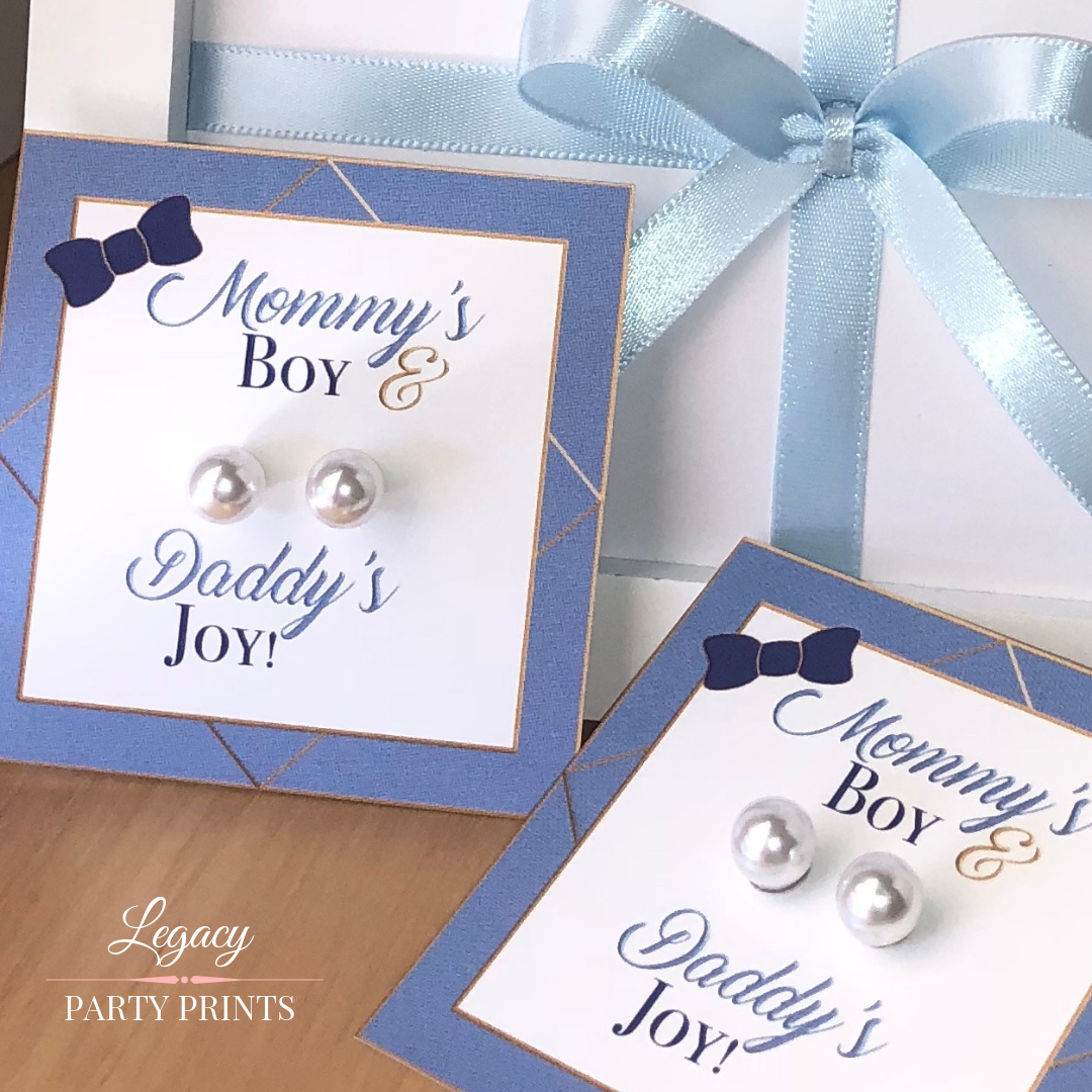 Blue Mommy S Boy Pearl Earring Baby Shower Favors On Storenvy