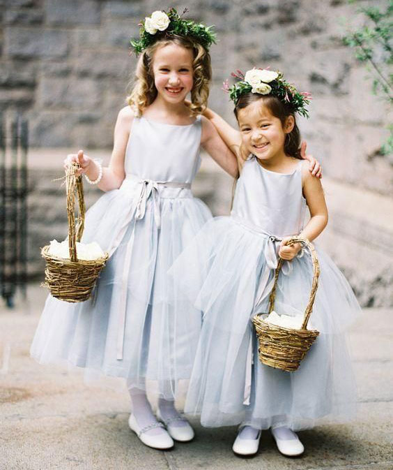 sky blue flower girl dresses