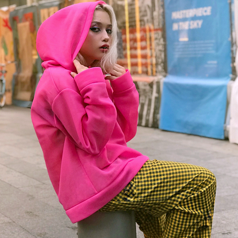 neon pink hoodie womens