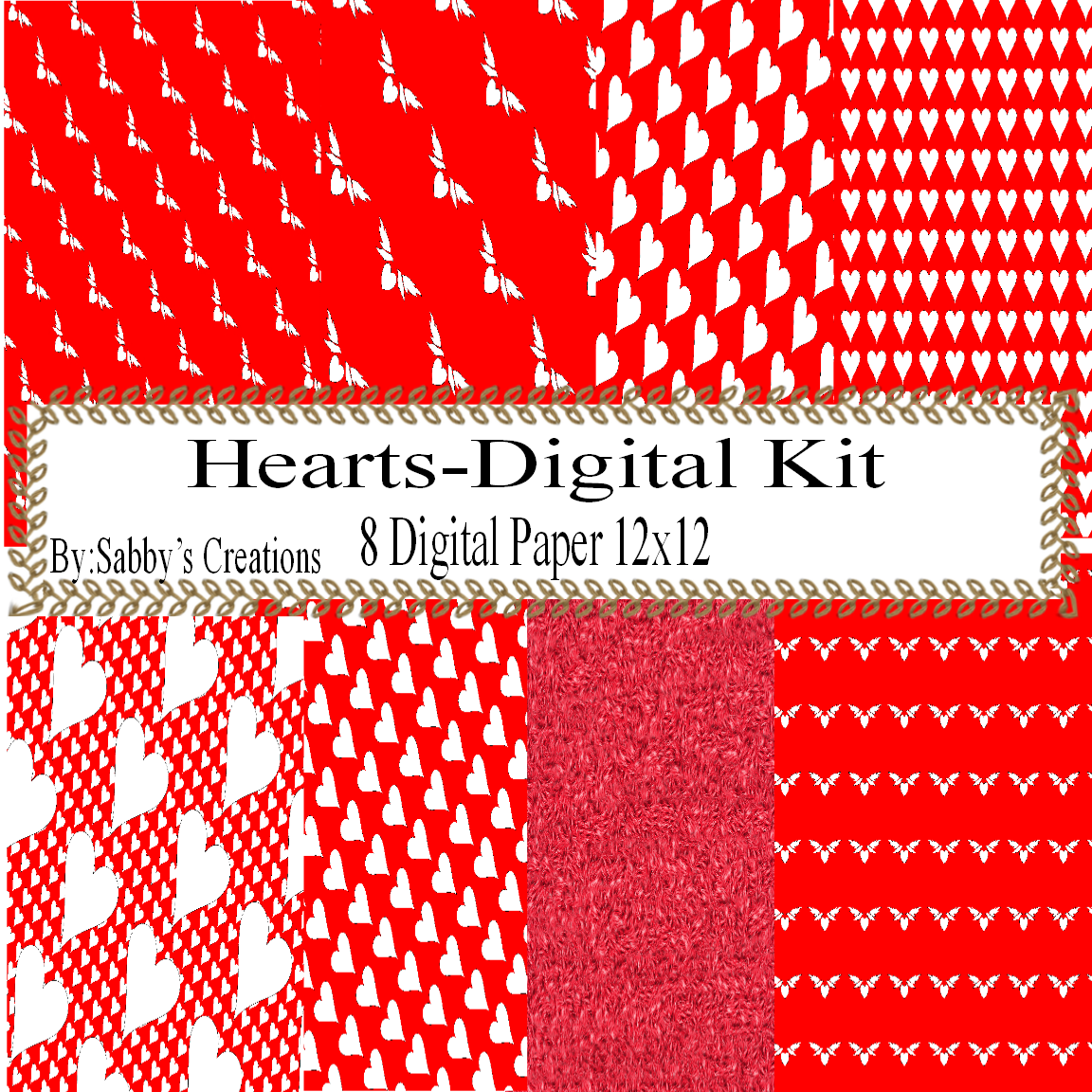 Red Digital Kit 2 Digtial Paper Art Clip Gift Tag Jewelry T Shirt
