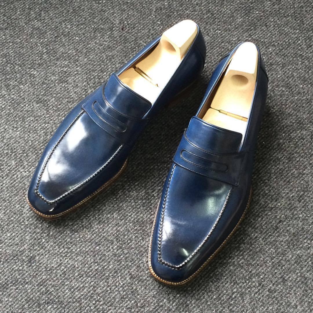 mens navy blue wedding shoes