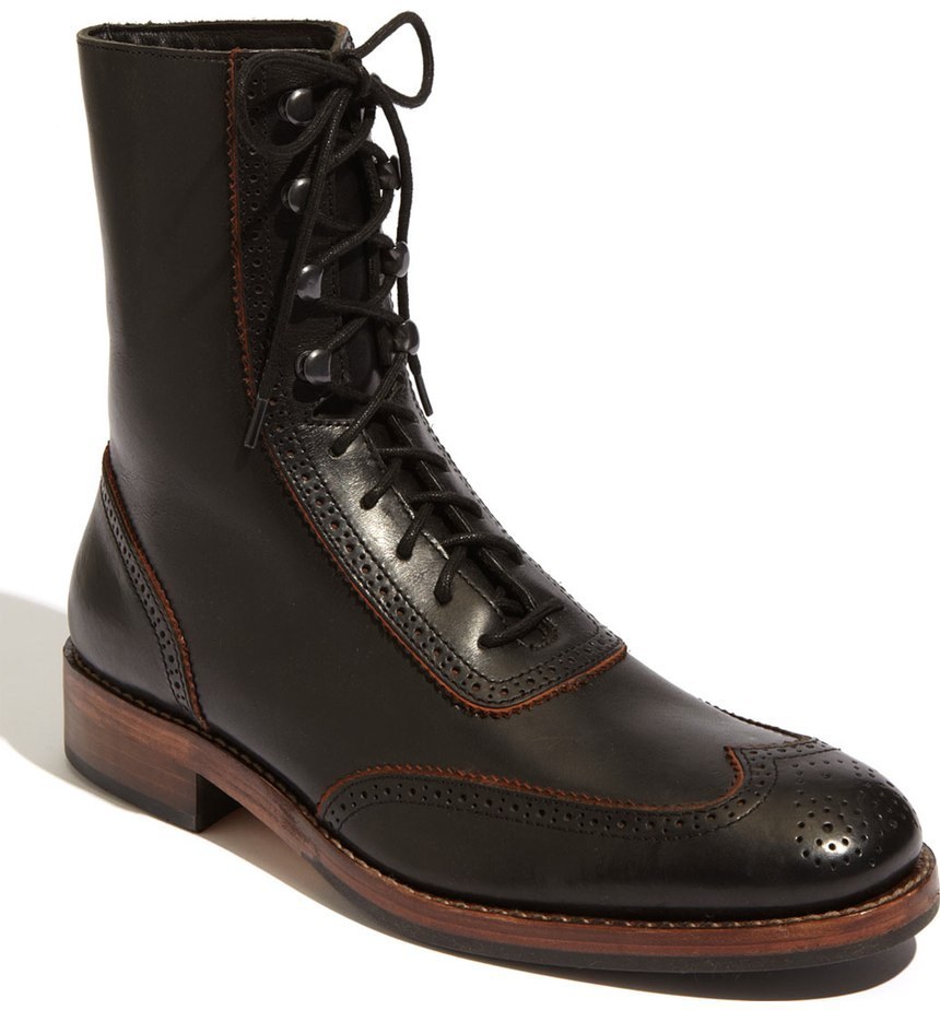 military style leather boots