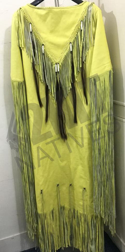 New Womens Native American Yellow Buckskin Goat Leather Wedding