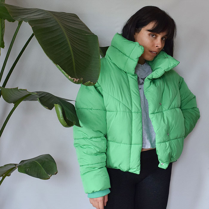 Bright Green Puffer Coat Austria, SAVE 
