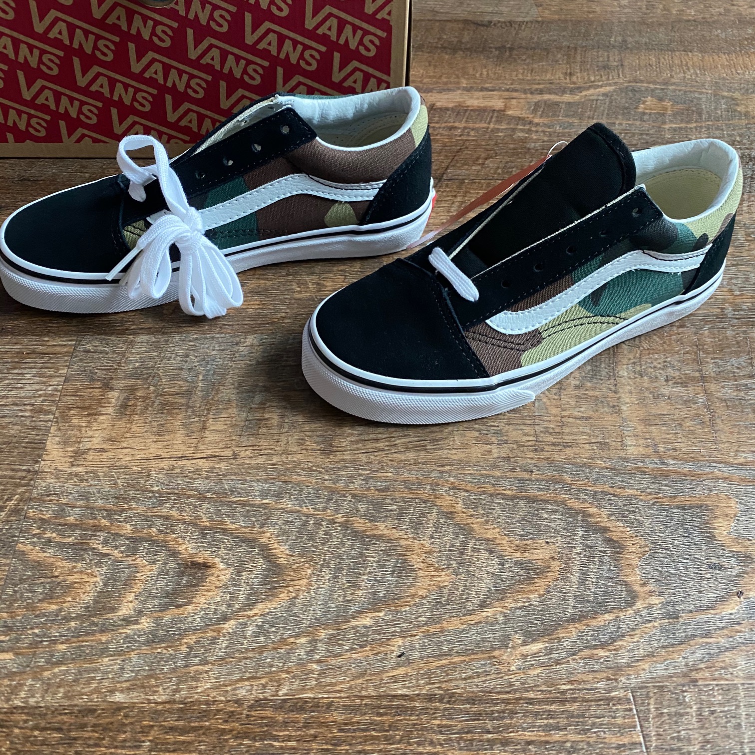 kids woodland camo old skool